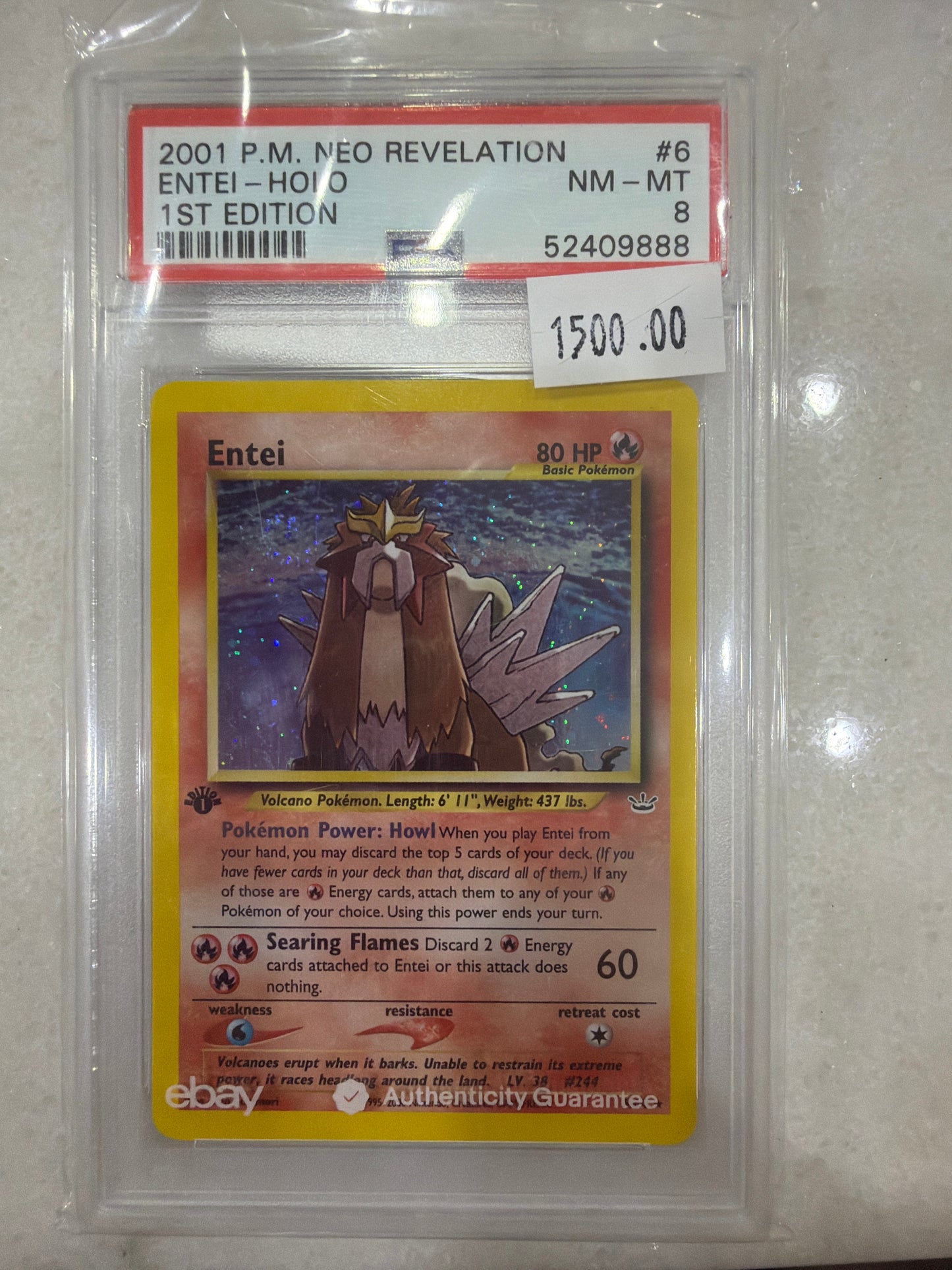 1st Edition Entei PSA 8 SLAB