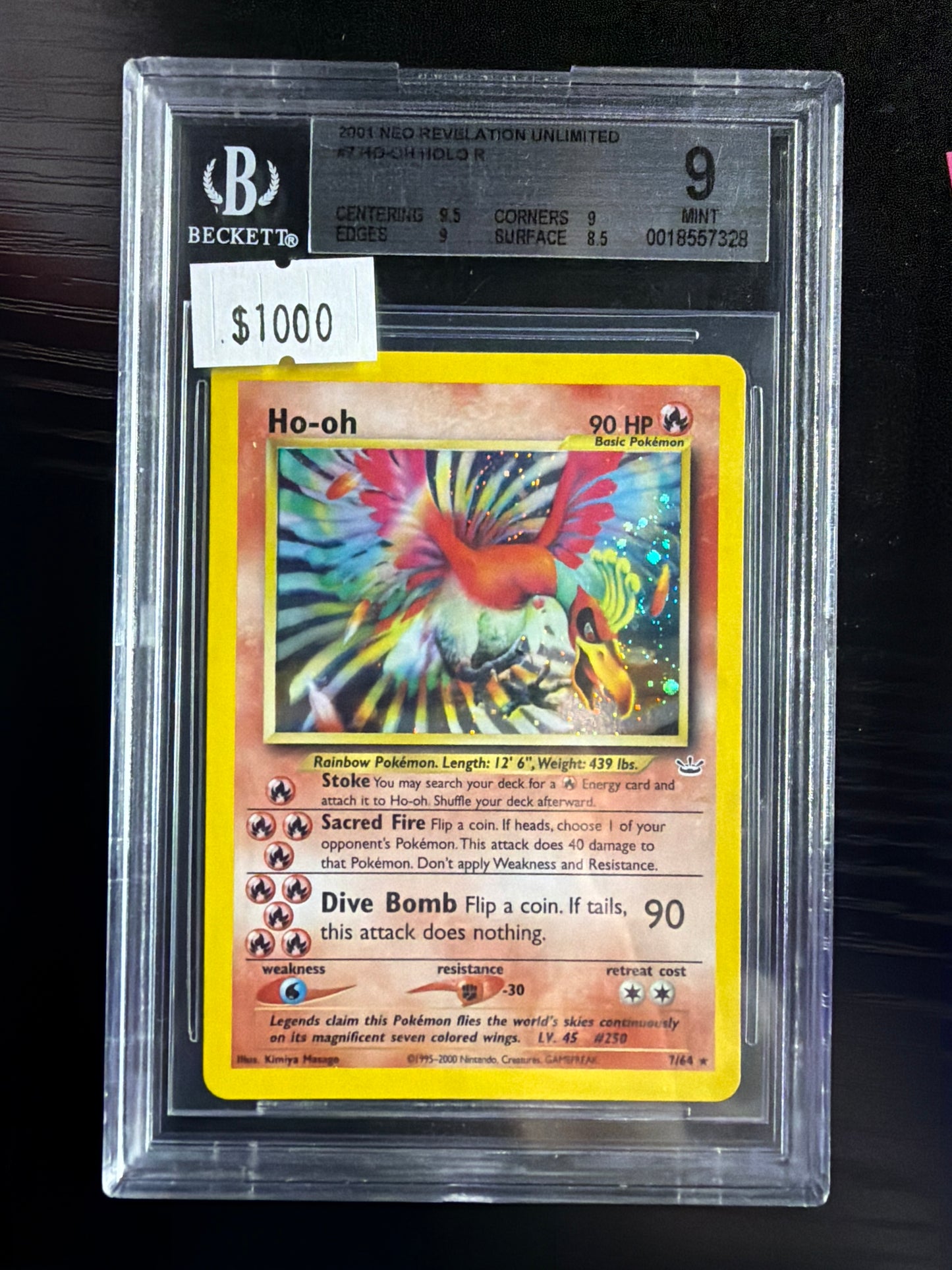 Ho-oh 2001 Neo Revolution PSA 9 Unlimited Holo