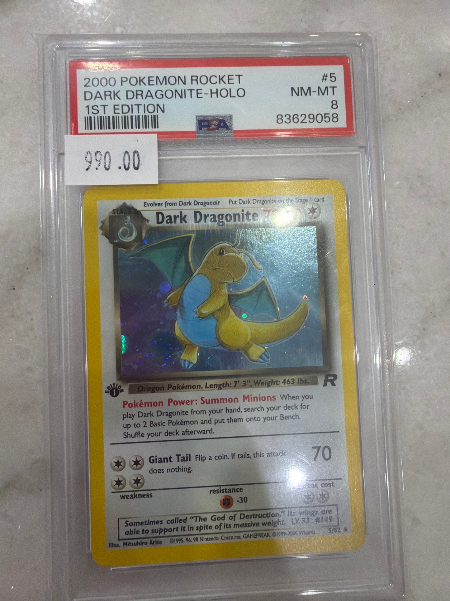 Dark Dragonite 1st edition PSA 8