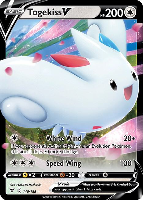 Pokemon Togekiss V — SWSH04: Vivid Voltage — 140/185 — stock card image