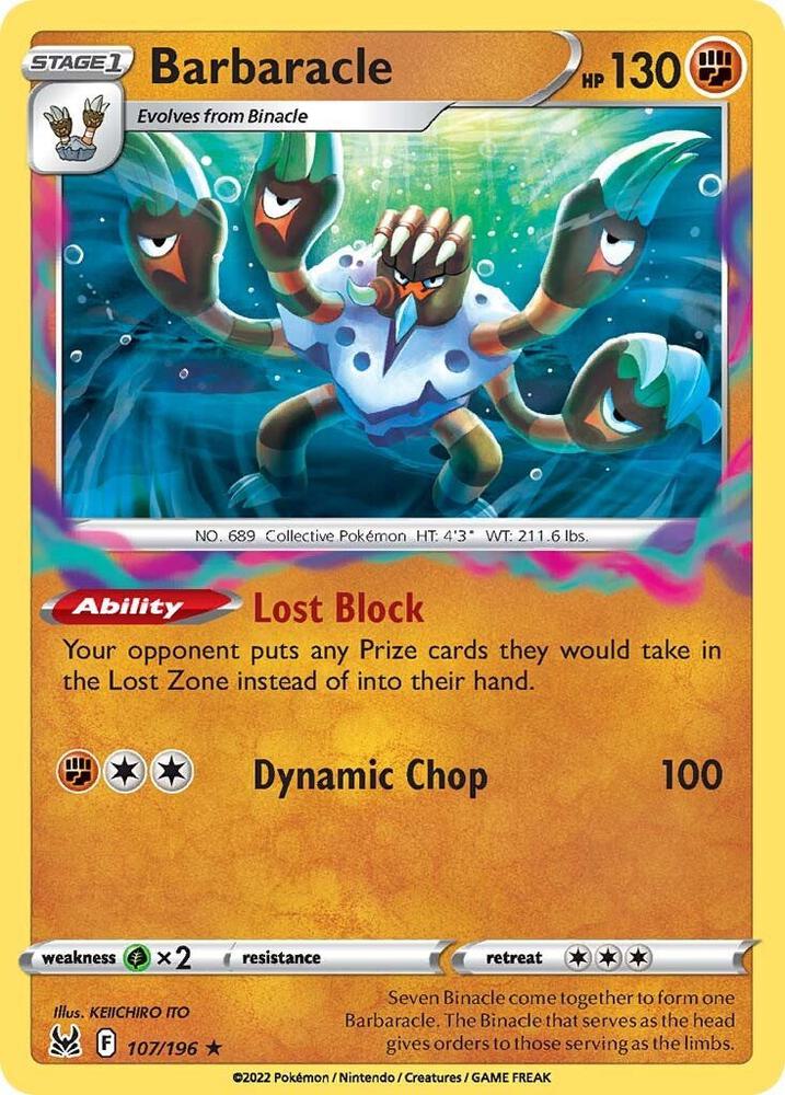 Pokemon Barbaracle — SWSH11: Lost Origin — 107/196 — stock card image