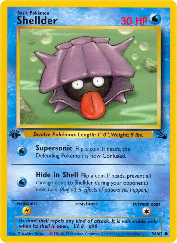 Pokemon Shellder — Fossil — 54/62 — stock card image
