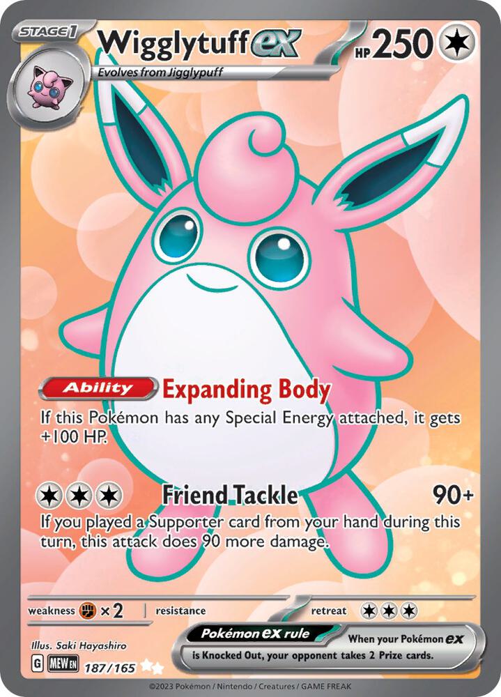 Pokemon Wigglytuff ex — SV: Scarlet & Violet 151 — 187/165 — stock card image