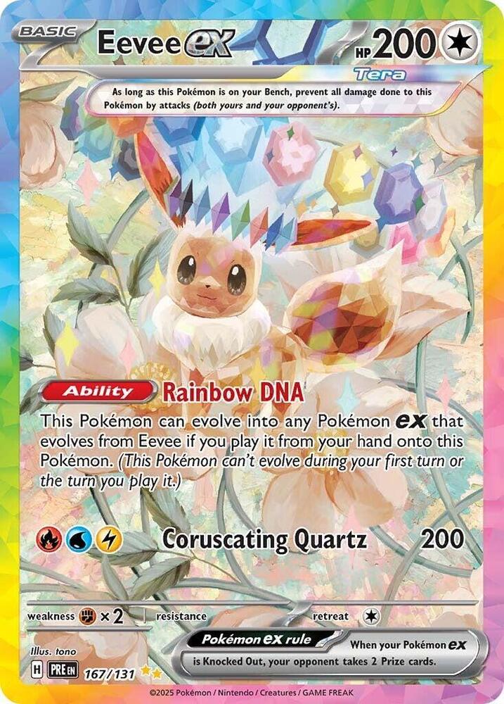 Pokemon Eevee ex — Prismatic Evolutions — 167/131 — stock card image