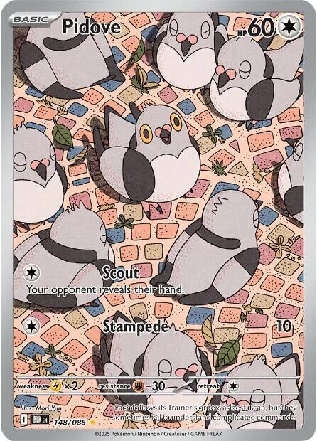 Pokemon Pidove — SV: Black Bolt — 148/086 — stock card image