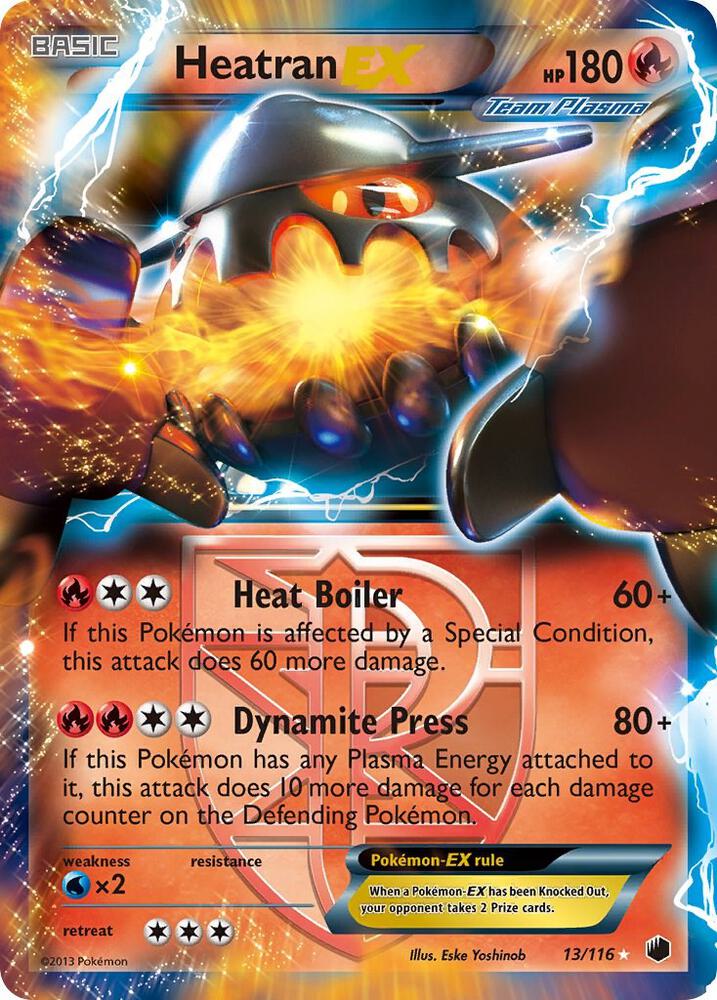 Pokemon Heatran EX — Plasma Freeze — 13/116 — stock card image
