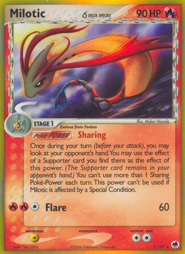 Pokemon Milotic (Delta Species) — EX Dragon Frontiers — 5/101 — stock card image