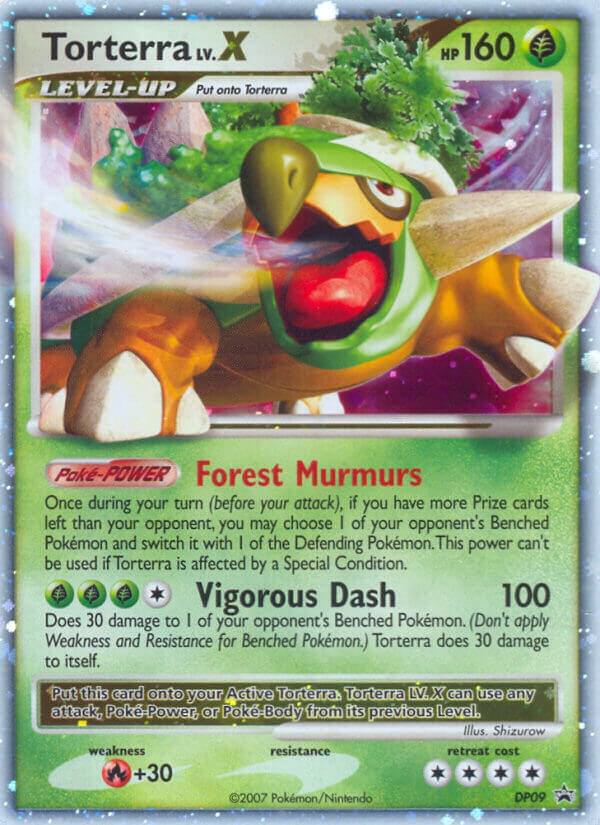 Pokemon Torterra LV.X — Diamond & Pearl Black Star Promos — DP09 — stock card image
