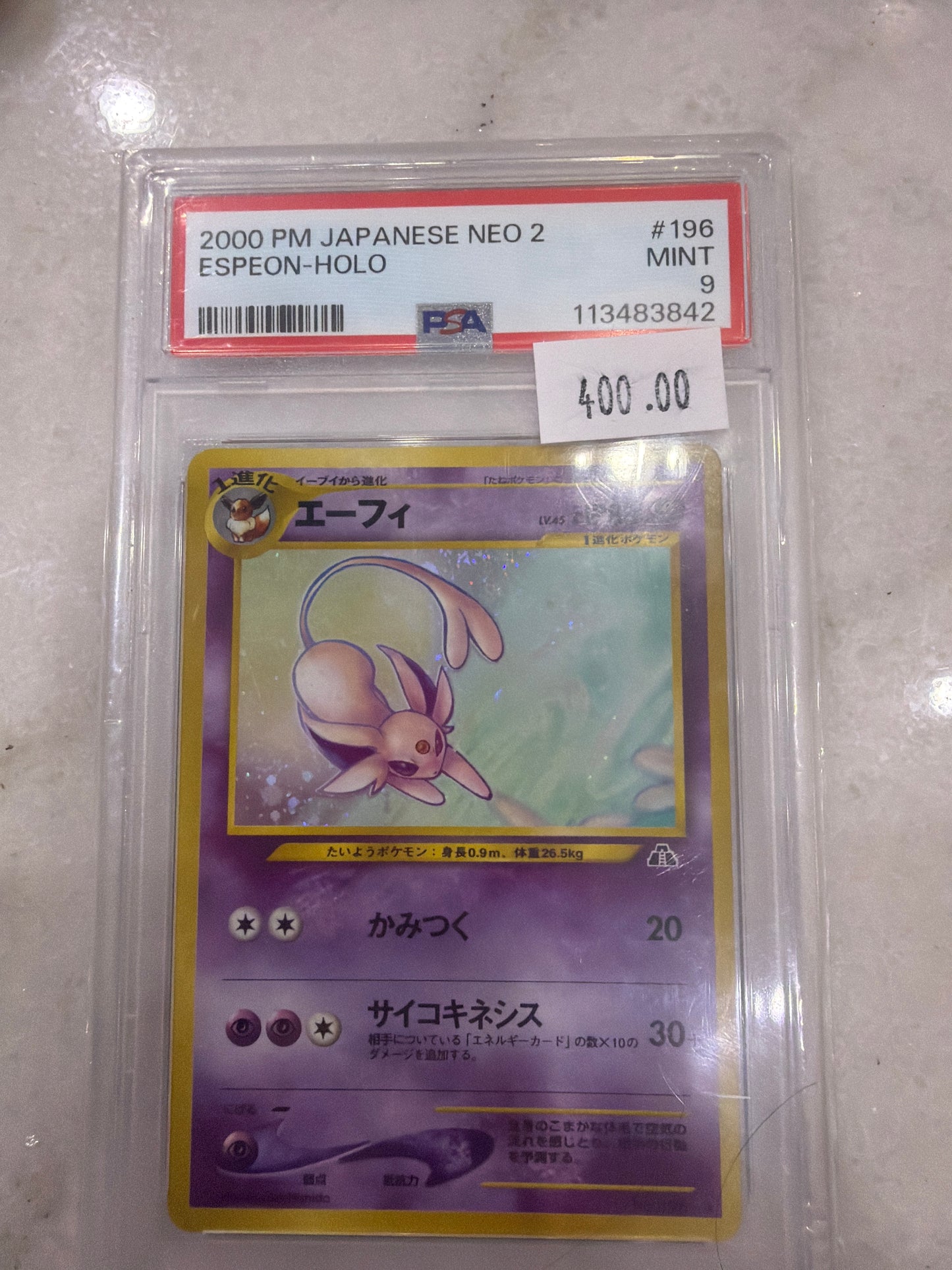 Japanese Espeon Holo PSA 9