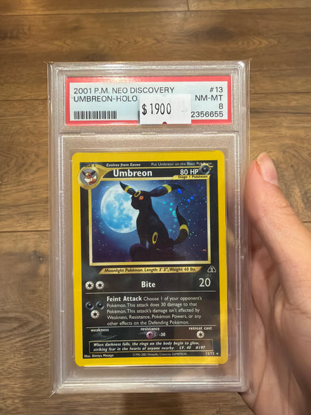 Umbreon HOLO BLEED PSA 8 SLAB