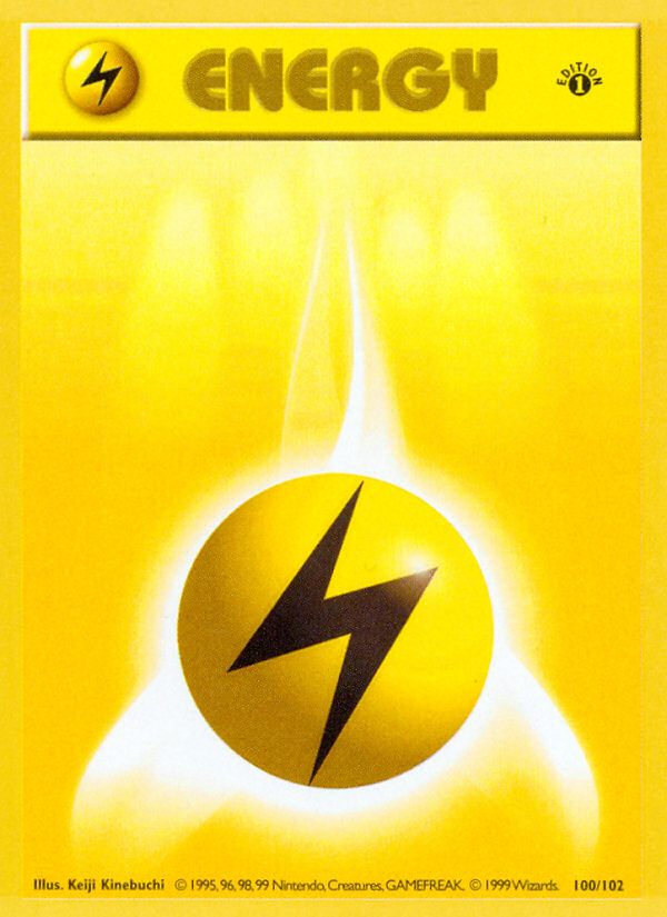 Pokemon Lightning Energy — Base Set — 100/102 — stock card image