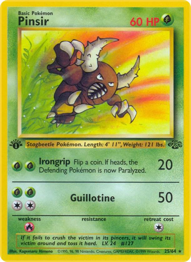 Pokemon Pinsir — Jungle — 25/64 — stock card image