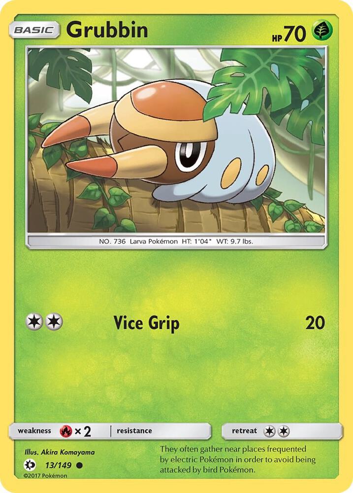 Pokemon Grubbin — SM Base Set — 13/149 — stock card image