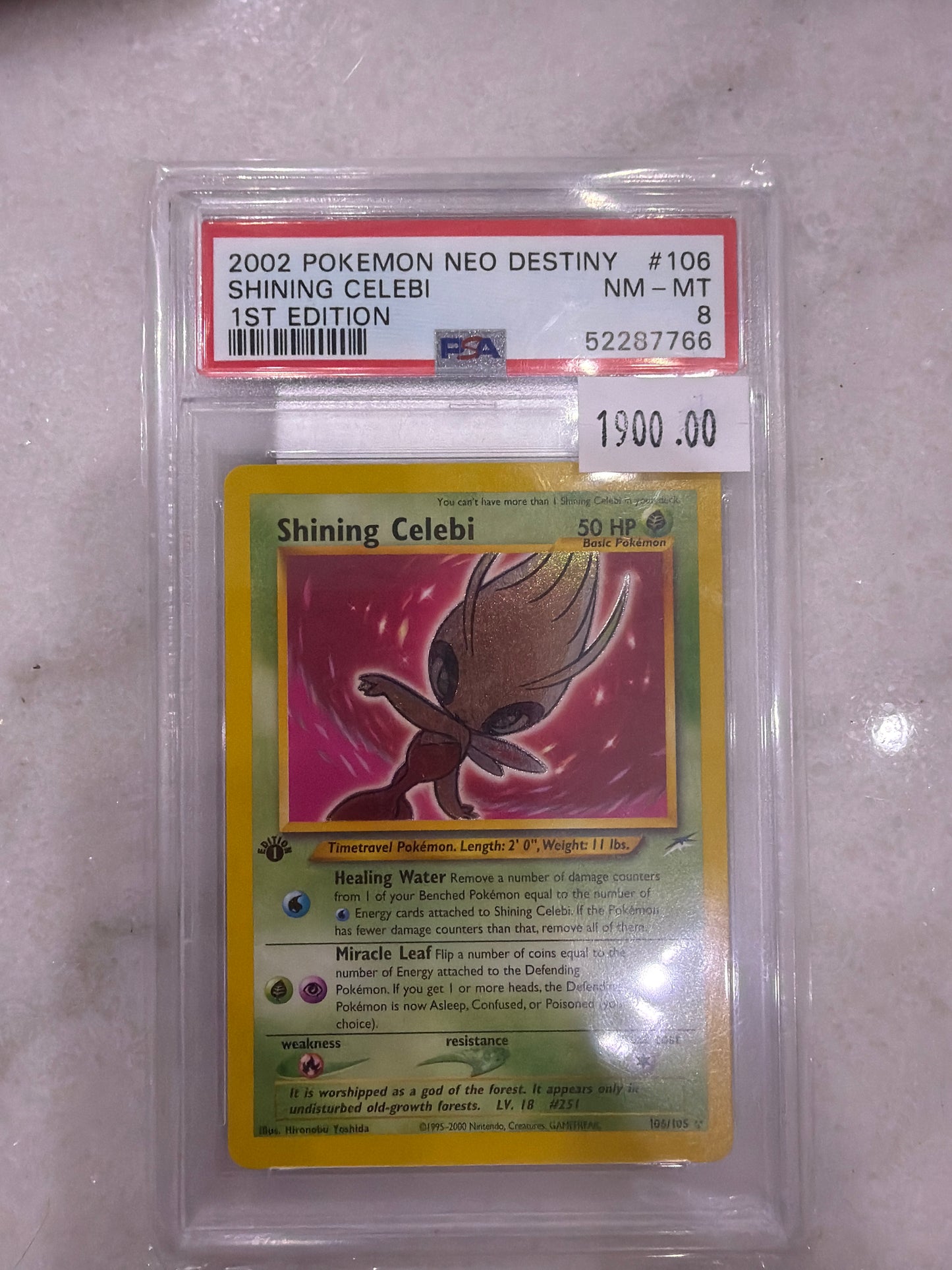 Shining Celebi 1st Edition PSA 8