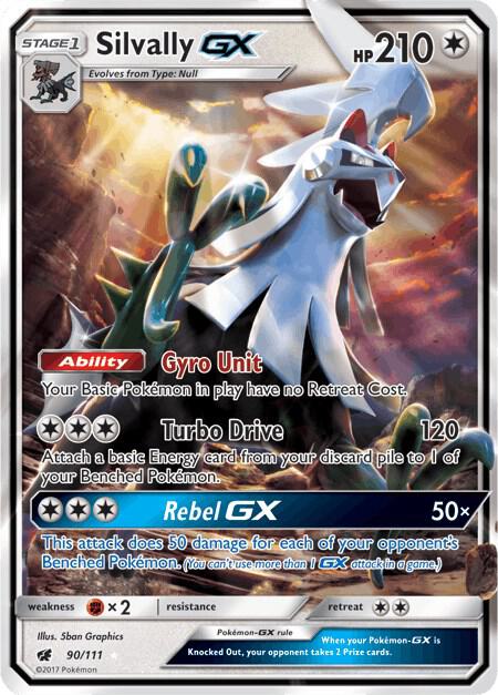 Pokemon Silvally GX — Crimson Invasion — 90/111 — stock card image