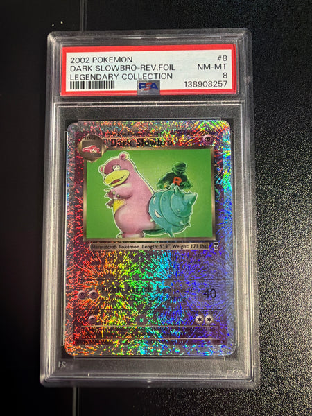 Legendary Dark Slowbro Reverse Holo PSA 8 SLAB