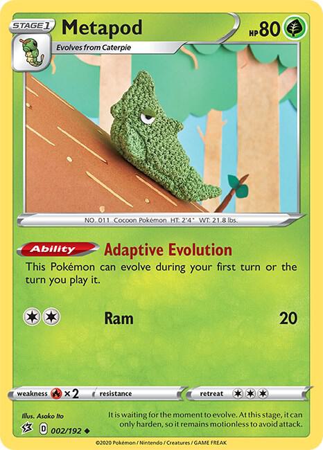Pokemon Metapod — Rebel Clash — 002/192 — stock card image