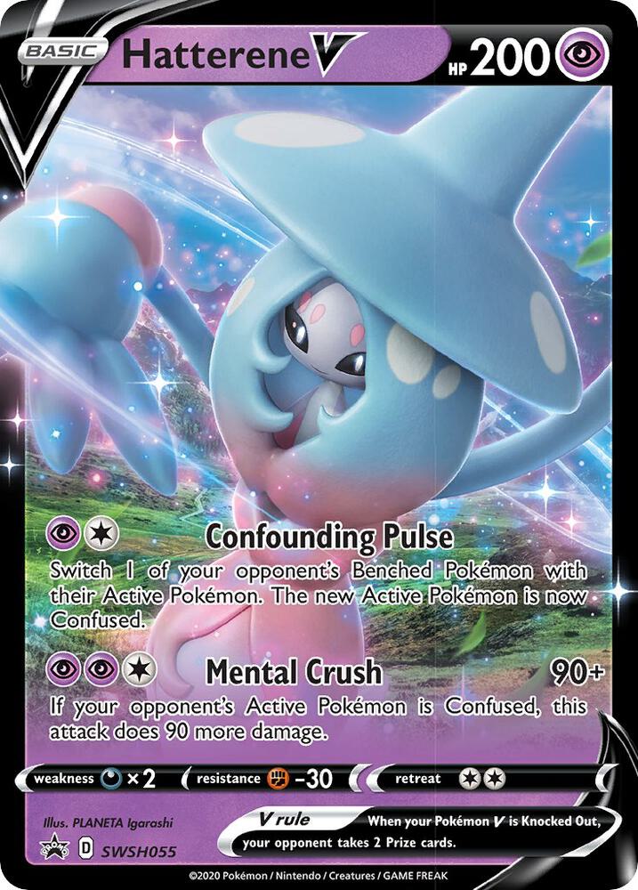 Pokemon Hatterene V — SWSH: Sword & Shield Promo Cards — SWSH055 — stock card image