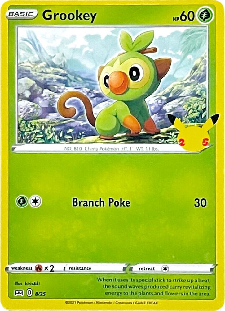 Pokemon Grookey — McDonald's 25th Anniversary — 8/25 — stock card image