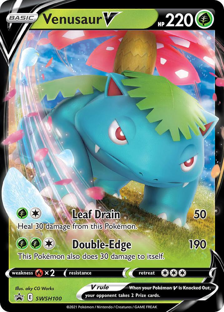 Pokemon Venusaur V — SWSH Black Star Promos — SWSH100 — stock card image