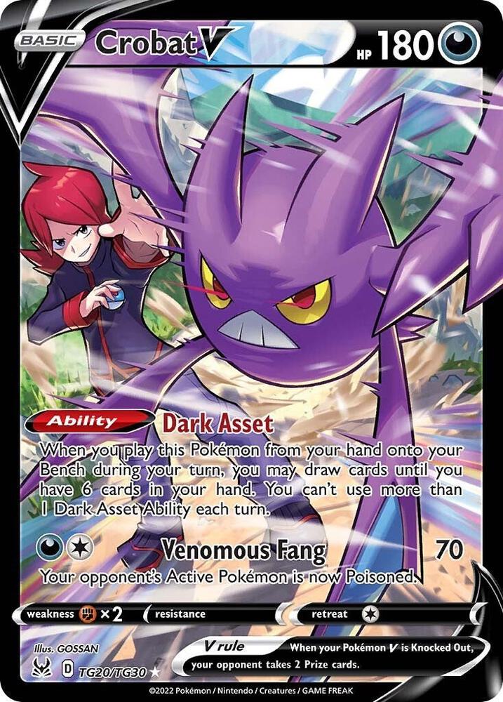 Pokemon Crobat V — SWSH11: Lost Origin Trainer Gallery — TG20/TG30 — stock card image