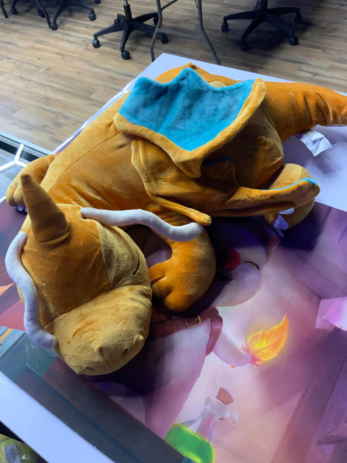 Pokemon sleeping Charizard plushie