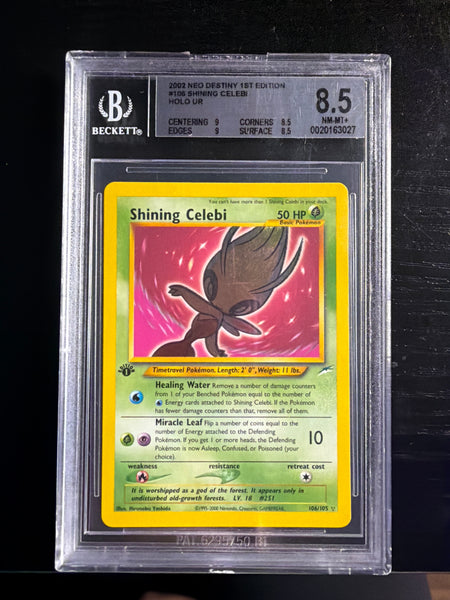 Shining Celebi 1st Edition BECKETT 8.5 SLAB