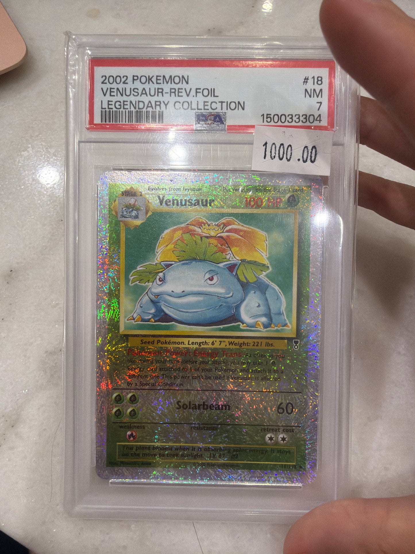 Legendary Venusaur Reverse Holo PSA 7