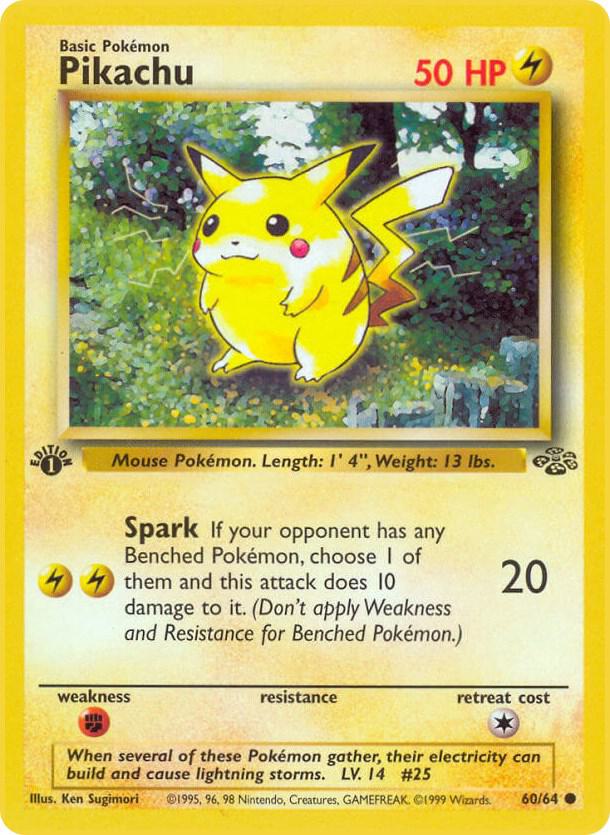 Pokemon Pikachu — Jungle — 60/64 — stock card image