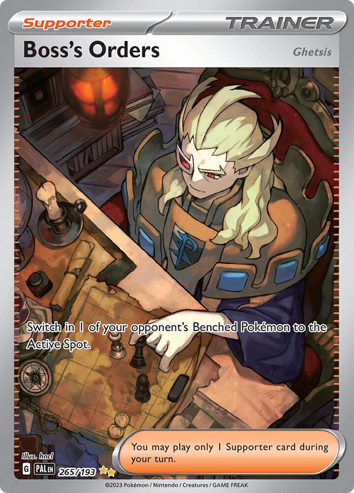 Pokemon Boss's Orders — Paldea Evolved — 265/193 — stock card image