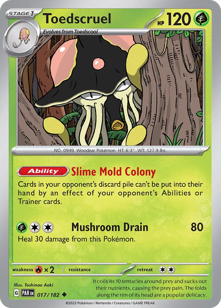 Pokemon Toedscruel — SV04: Paradox Rift — 017/182 — stock card image