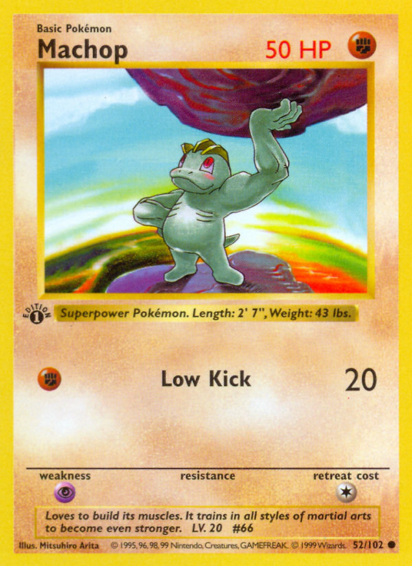 Pokemon Machop — Base Set — 52/102 — stock card image