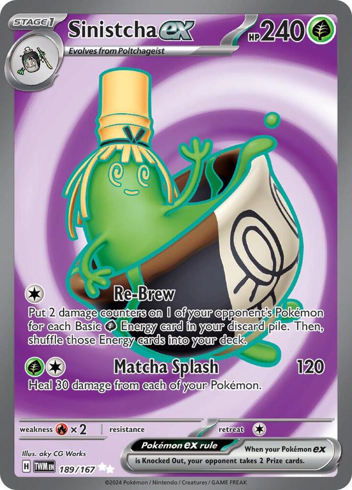 Pokemon Sinistcha ex — Twilight Masquerade — 189/167 — stock card image