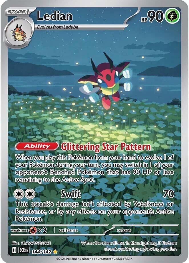 Pokemon Ledian — SV07: Stellar Crown — 144/142 — stock card image