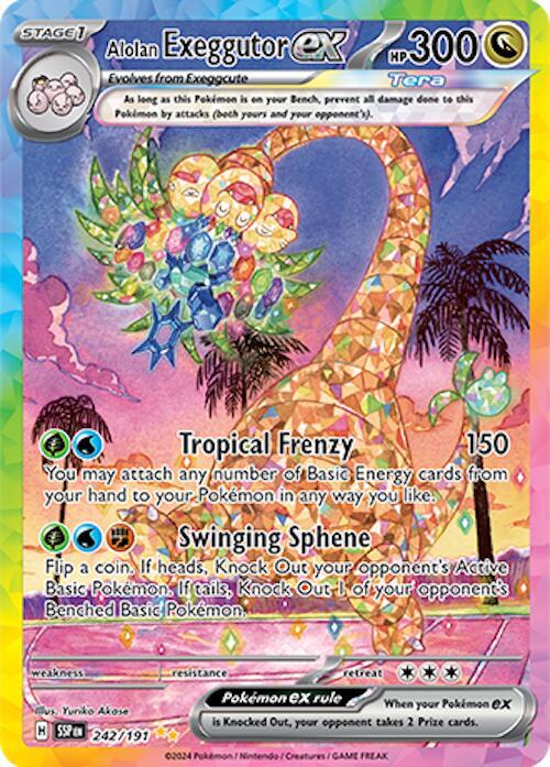 Pokemon Alolan Exeggutor ex — Surging Sparks — 242/191 — stock card image