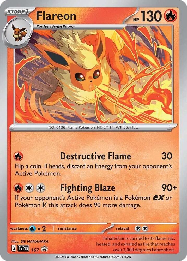 Pokemon Flareon — SV Black Star Promos — SVP167 — stock card image