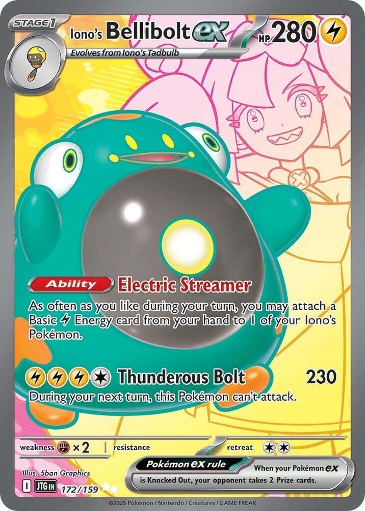 Pokemon Iono's Bellibolt ex — Journey Together — 172/159 — stock card image