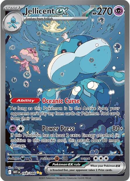 Pokemon Jellicent ex — White Flare — 168/086 — stock card image