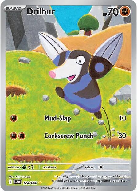 Pokemon Drilbur — SV: Black Bolt — 124/086 — stock card image