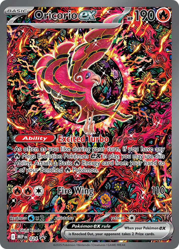 Pokemon Oricorio ex — ME: Mega Evolution Promo — 24 — stock card image