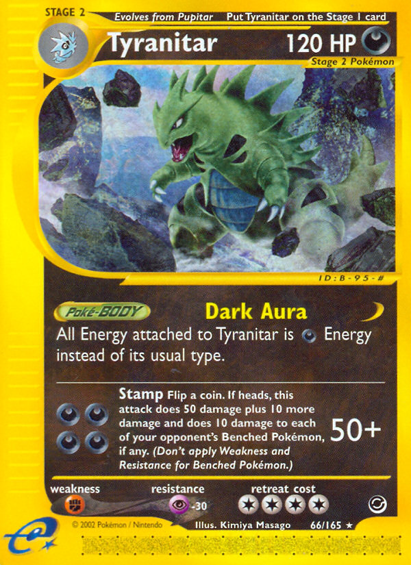 Pokemon Tyranitar (66) — Expedition — 066/165 — stock card image