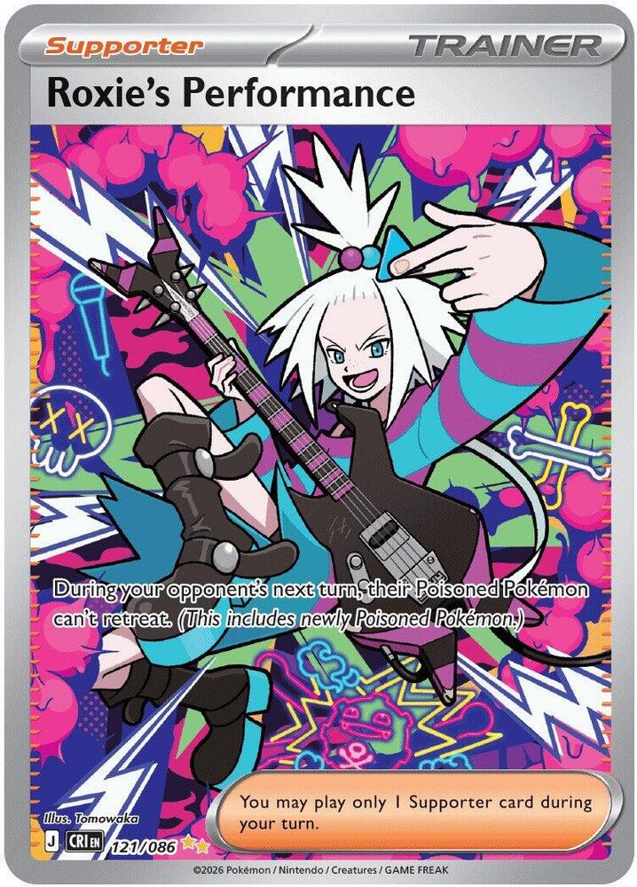 Pokemon Roxie's Performance — ME04: Chaos Rising — 121/086 — stock card image