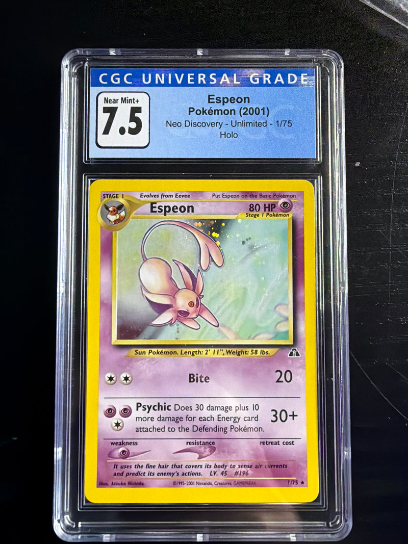 Espeon HOLO SWIRL CGC 7.5 SLAB