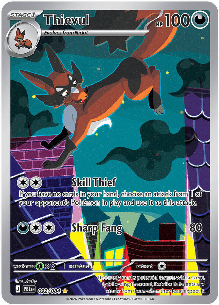 Pokemon Thievul — ME05: Pitch Black — 092/084 — stock card image