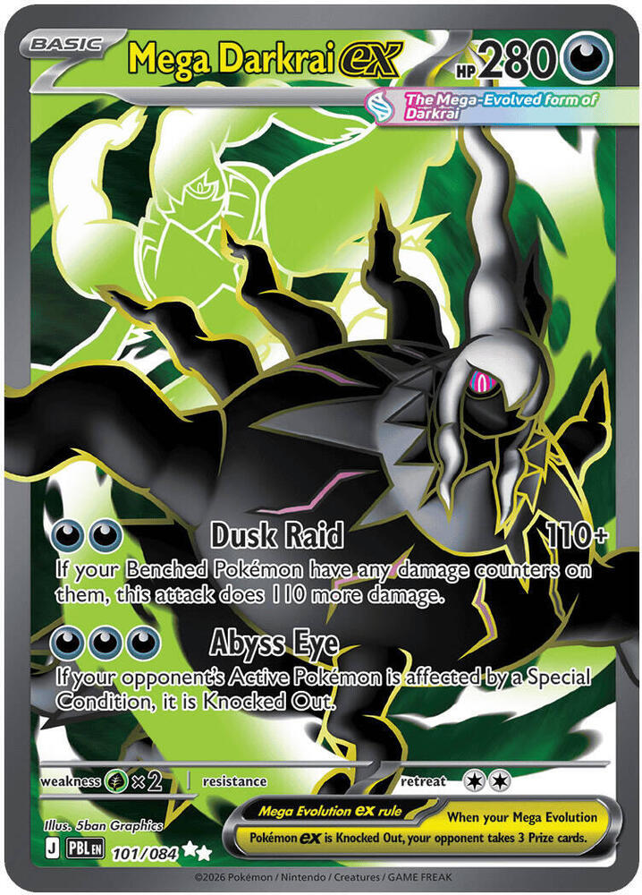 Pokemon Mega Darkrai ex — ME05: Pitch Black — 101/084 — stock card image