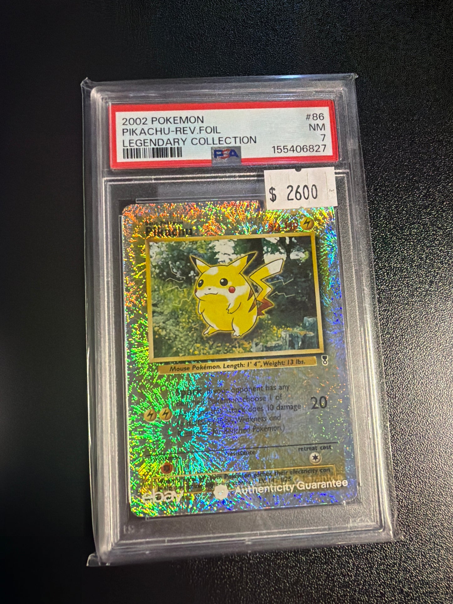 Legendary Pikachu Reverse Holo PSA 7 SLAB
