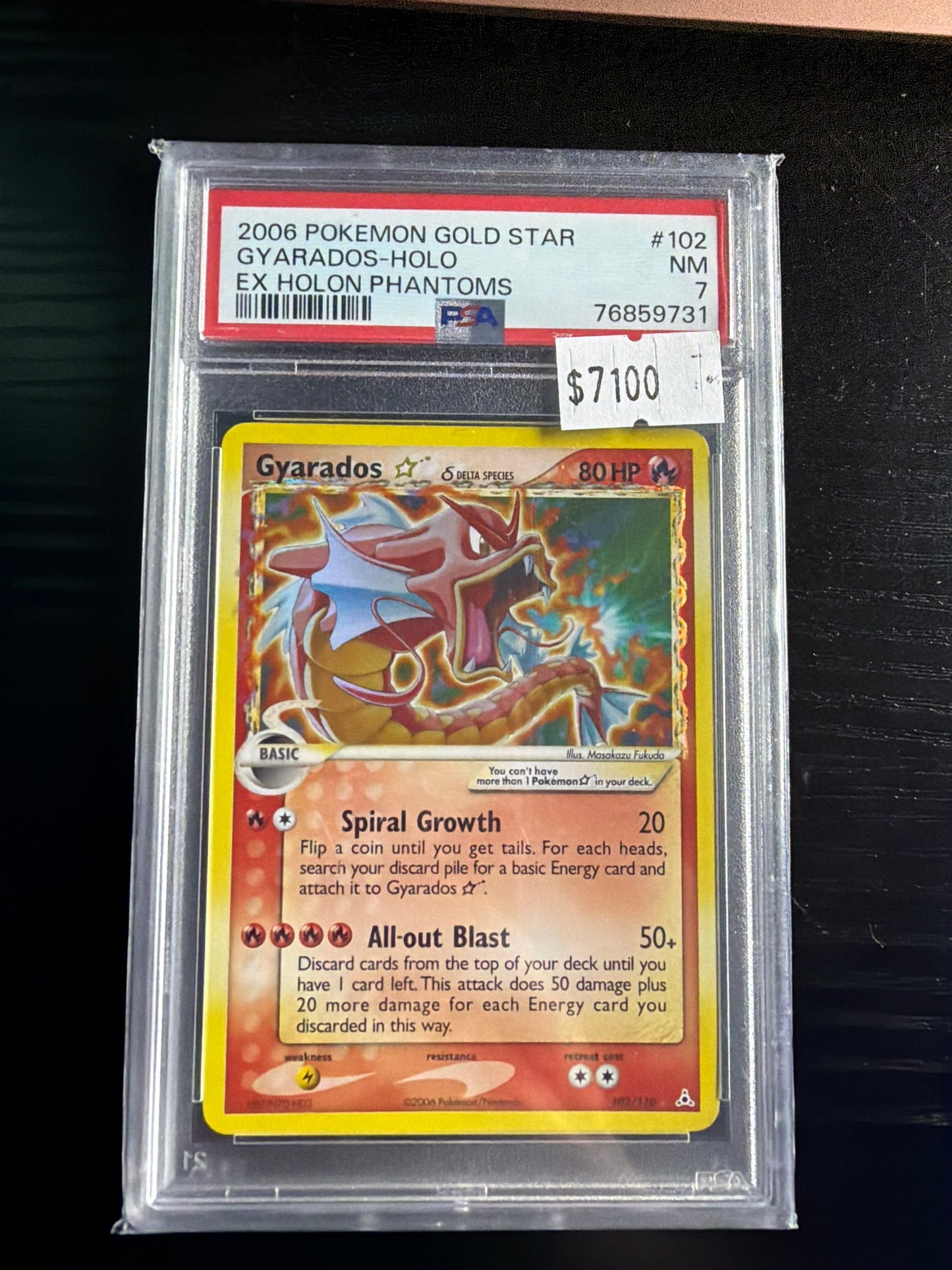Gyarados Gold Star PSA 7 SLAB