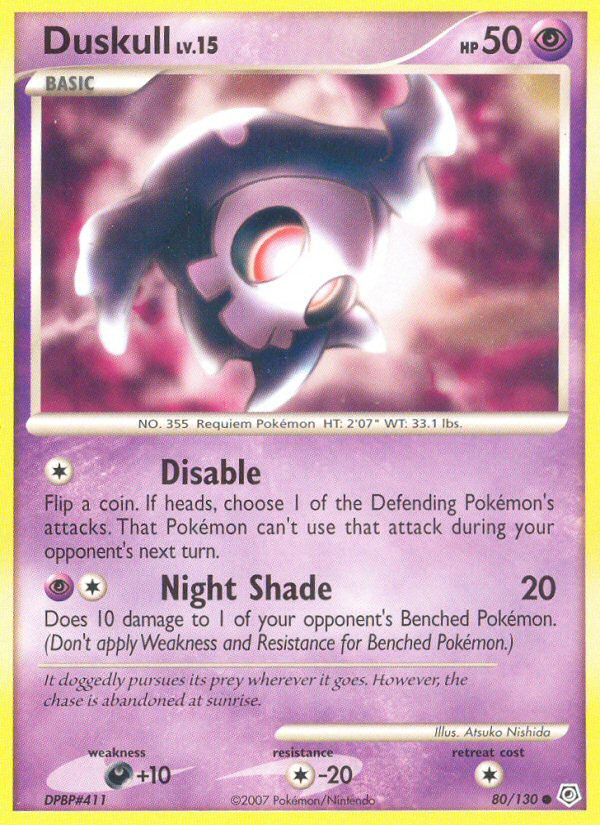 Pokemon Duskull — Diamond & Pearl — 80/130 — stock card image