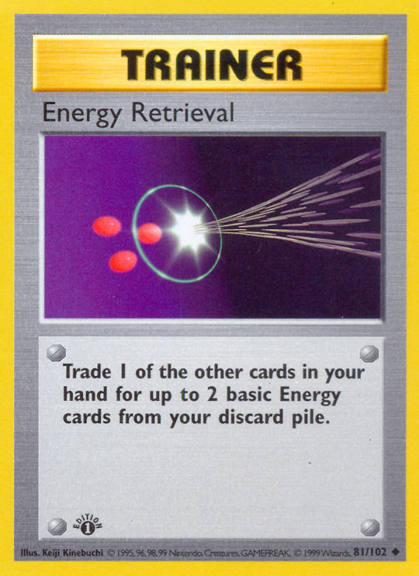 Pokemon Energy Retrieval — Base Set — 81/102 — stock card image