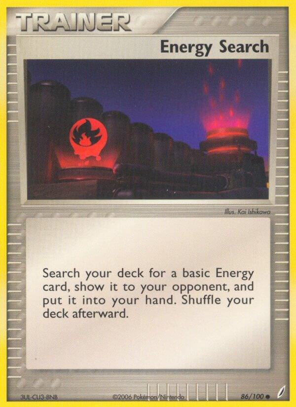 Pokemon Energy Search — EX Crystal Guardians — 86/100 — stock card image